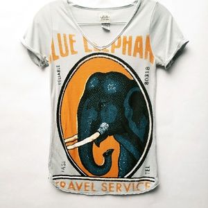 Lucky Brand | Blue Elephant Rolled Sleeve Shirt